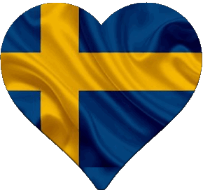 Heart Sweden Europe Flags 