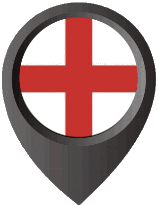 Standort-Pin England Europa Fahnen 