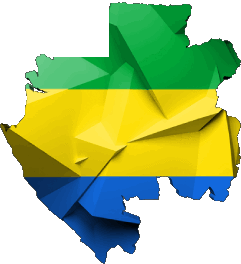 Map Gabon Africa Flags 