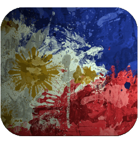 Carré Philippines Asie Drapeaux 