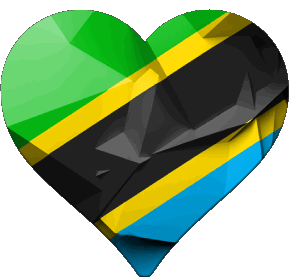 Coeur Tanzania África Banderas 