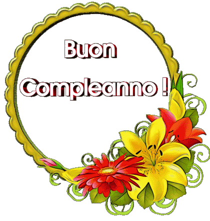 018 Sfondo trasparente Floreale Buon Compleanno Italiano Messagi 