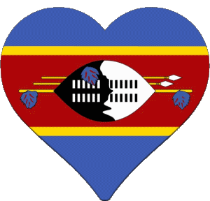 Heart Eswatini Africa Flags 