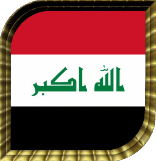 Square Iraq Asia Flags 