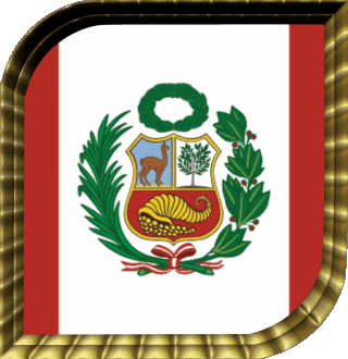 Square Peru America Flags 