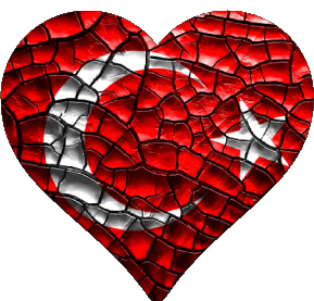 Cuore Turchia Asia Bandiere 