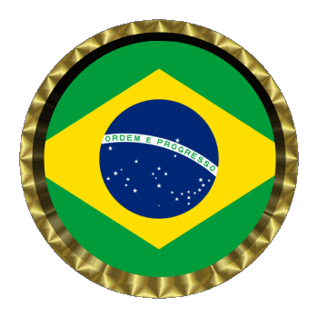 Round - Rings Brazil America Flags 