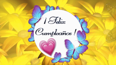 001 Animierter Hintergrund Mariposas Feliz Cumpleaños Spanisch Nachrichten 
