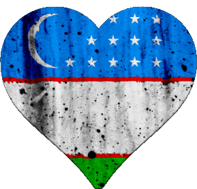 Corazón Uzbekistán Asia Banderas 