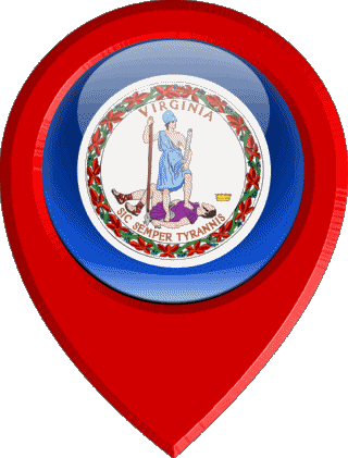 Standort-Pin Virginia U.S.A - States Amerika Fahnen 