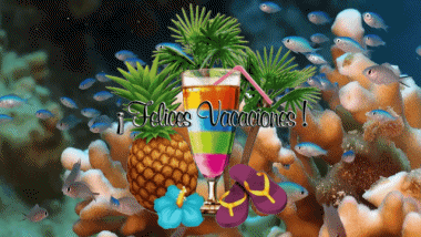 006 Fond Animé Felices Vacaciones Espagnol Messages 