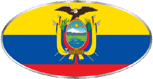 Oval 01 Ecuador America Flags 