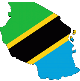 Mapa Tanzania África Banderas 