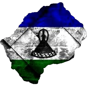 Karte Lesotho Afrika Fahnen 