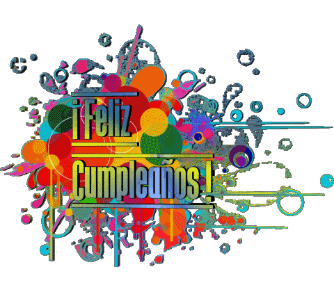 008 Transparenter Hintergrund Abstracto - Geométrico Feliz Cumpleaños Spanisch Nachrichten 