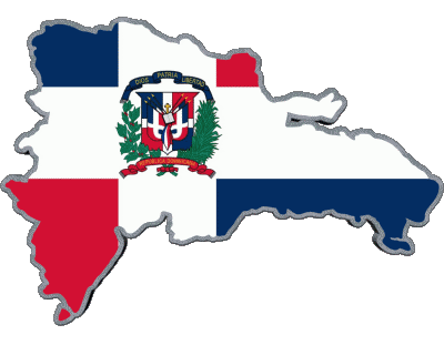 Map Dominican Republic America Flags 