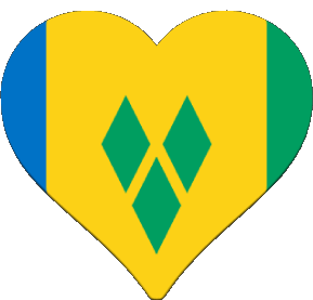 Coeur San Vicente y las Granadinas América Banderas 