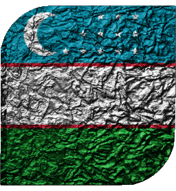 Carré Ouzbékistan Asie Drapeaux 