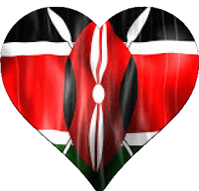 Heart Kenya Africa Flags 