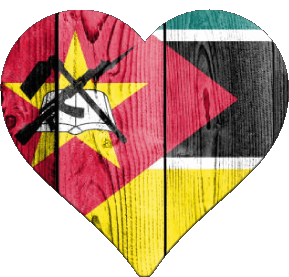 Coeur Mozambique Afrique Drapeaux 