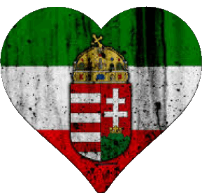 Corazón Hungría Europa Banderas 