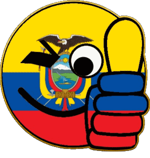 Smiley - OK Ecuador America Flags 