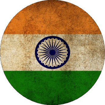 Round India Asia Flags 