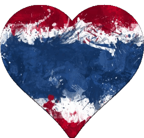 Corazón Tailandia Asia Banderas 