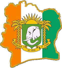 Map Ivory Coast Africa Flags 