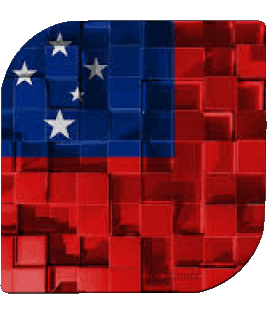 Carré Samoa Océanie Drapeaux 