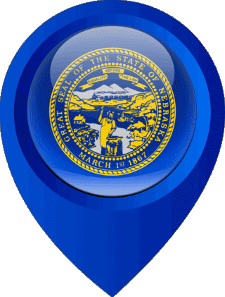 Standort-Pin Nebraska U.S.A - States Amerika Fahnen 