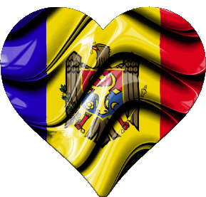 Coeur Moldavie Europe Drapeaux 