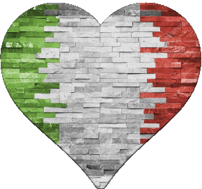 Herz National Italien Europa Fahnen 