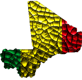 Carte Mali Afrique Drapeaux 