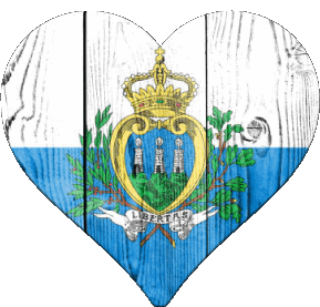 Coeur Saint Marin Europe Drapeaux 