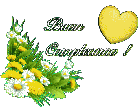 010 Sfondo trasparente Floreale Buon Compleanno Italiano Messagi 
