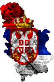 Carta Geografica Serbia Europa Bandiere 