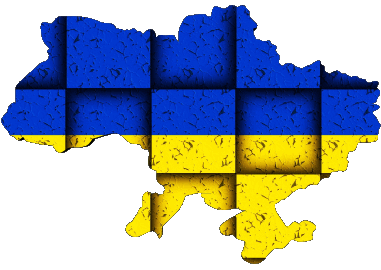 Karte Ukraine Europa Fahnen 