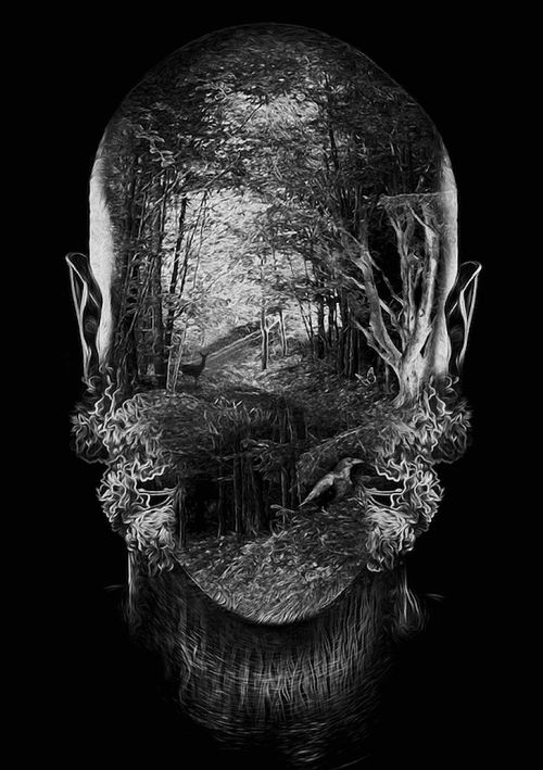 George RedHawk - Noir et blanc GIF Artista Umorismo -  Fun 