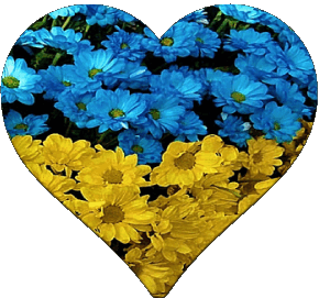 Heart Ukraine Europe Flags 