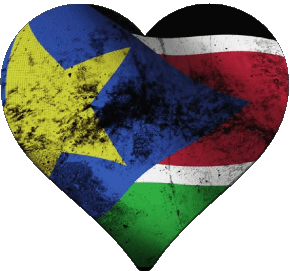 Cuore Sudan del sud Africa Bandiere 