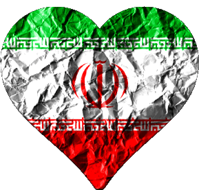 Cuore Iran Asia Bandiere 