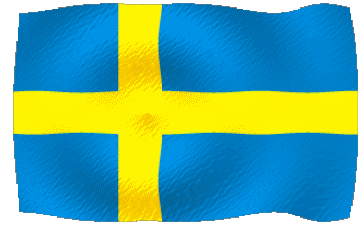 Waving Sweden Europe Flags 