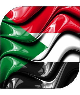 Square Sudan Africa Flags 