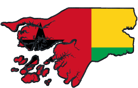 Carte Guinée Bissau Afrique Drapeaux 