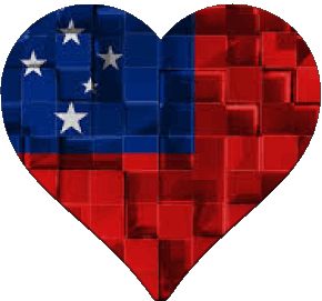 Corazón Samoa Oceanía Banderas 