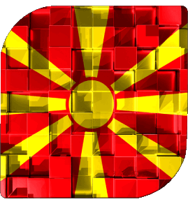 Quadrato Macedonia Europa Bandiere 