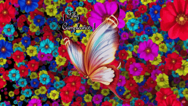 002 Sfondo animato Mariposas Feliz Cumpleaños Spagnolo Messagi 