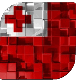 Square Tonga Oceania Flags 