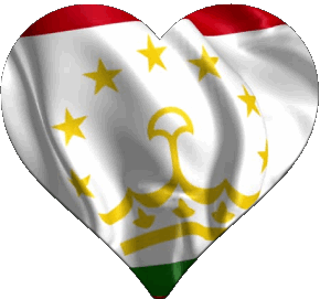 Herz Tadschikistan Asien Fahnen 